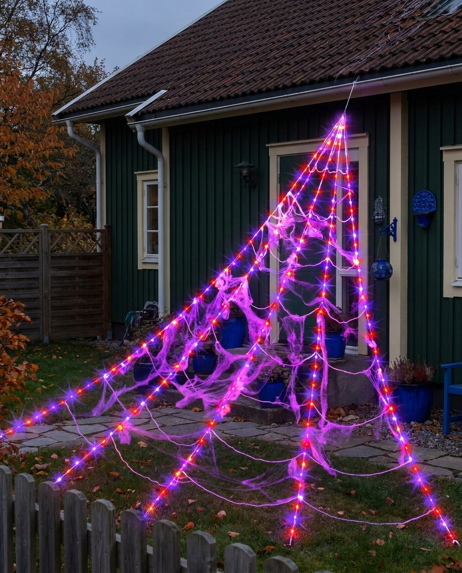 Web Glow – LED-Spinnennetz-Dreieck