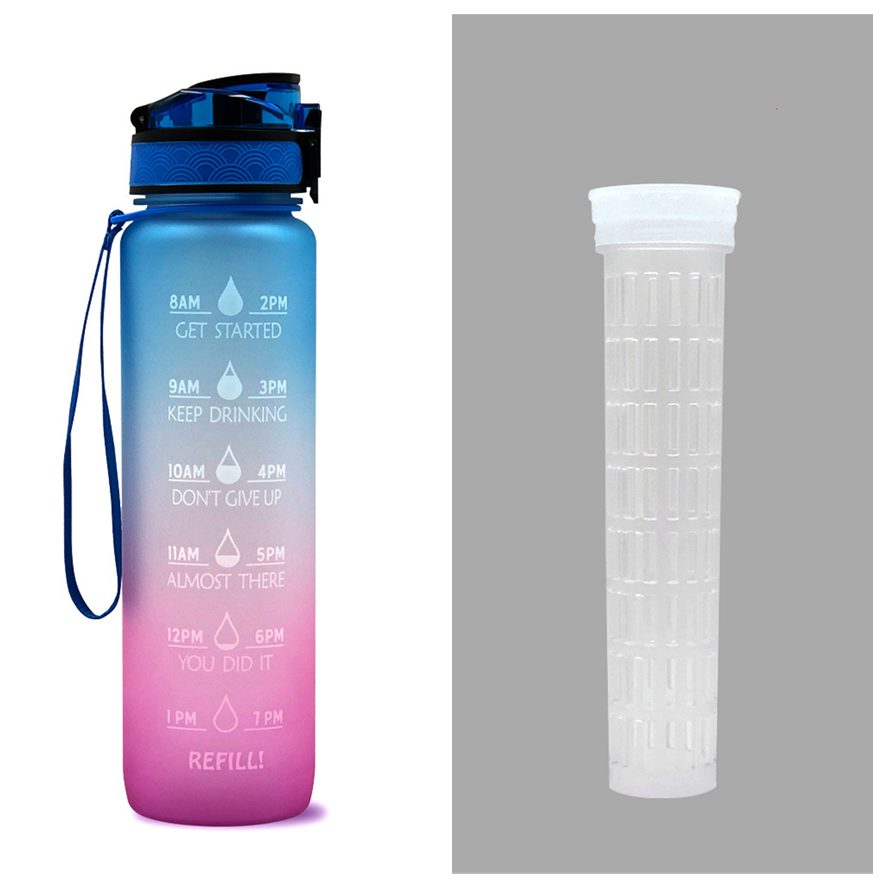 Trinkflasche mit Zeitmarkierungen