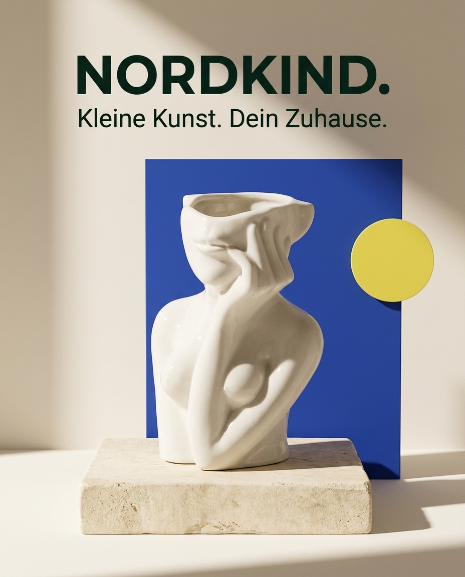 Gedankenpause – Gesichtsvase aus Keramik · NORDKIND Kampagnenmotiv