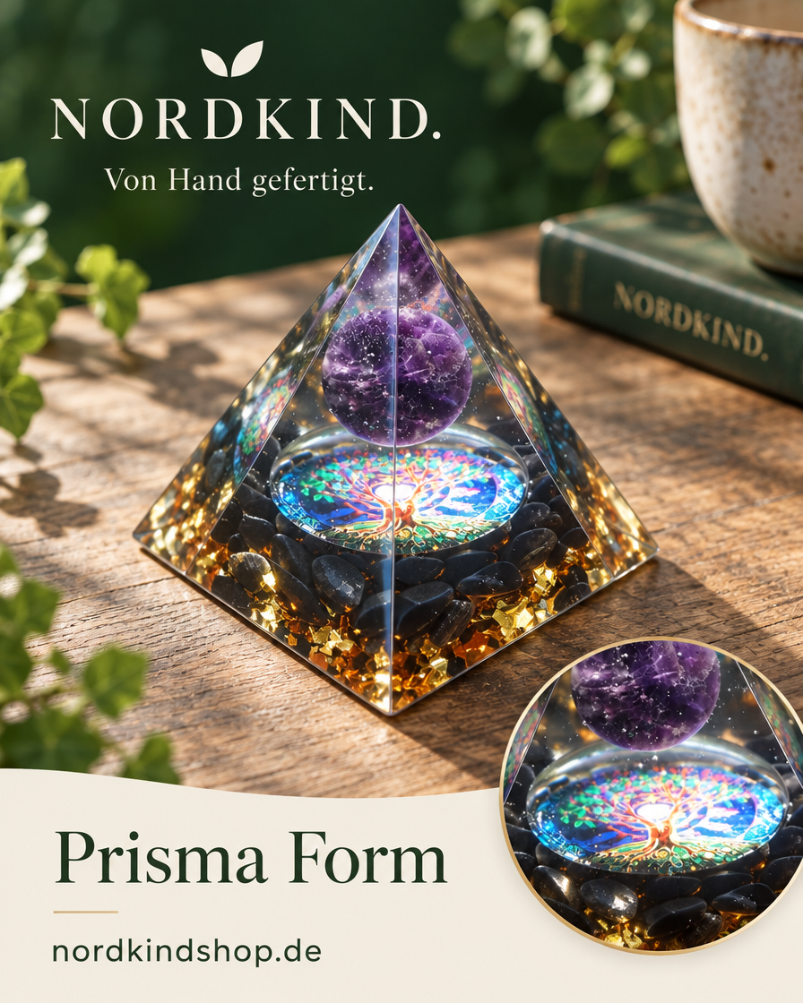 Prisma Form – Violett-Schwarz · Mandala