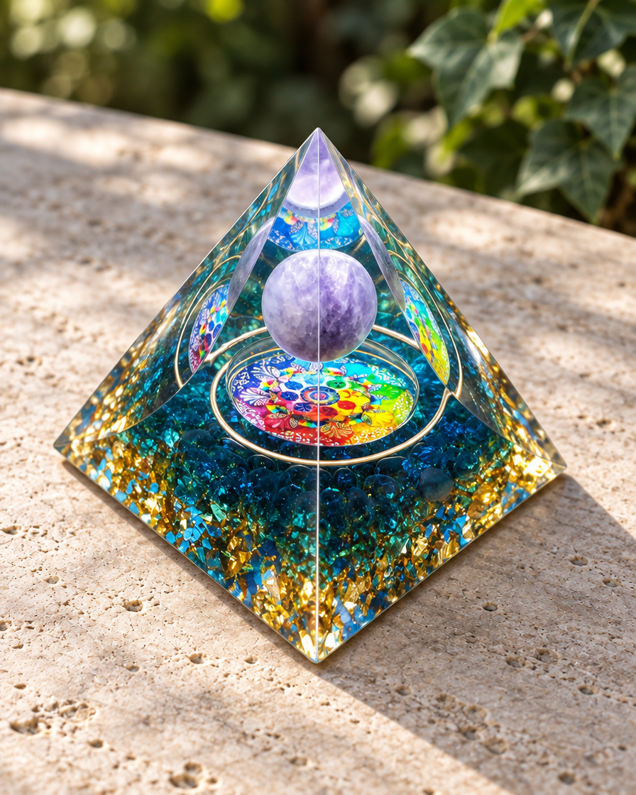 Prisma Form – Violett-Türkis · Kugel