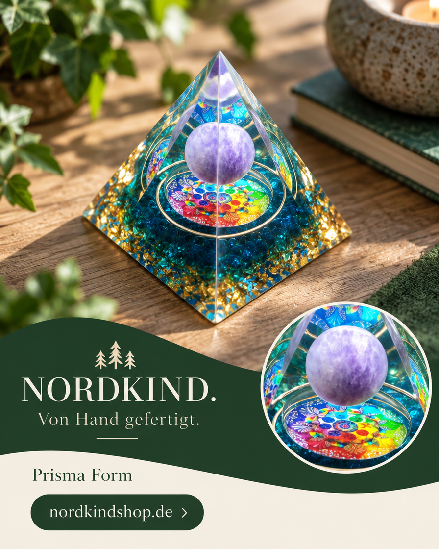 Prisma Form – Violett-Türkis · Kugel