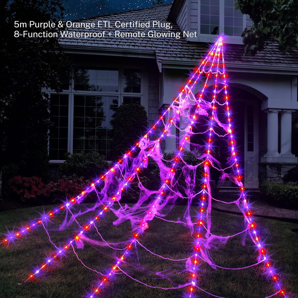 Web Glow – LED-Spinnennetz-Dreieck