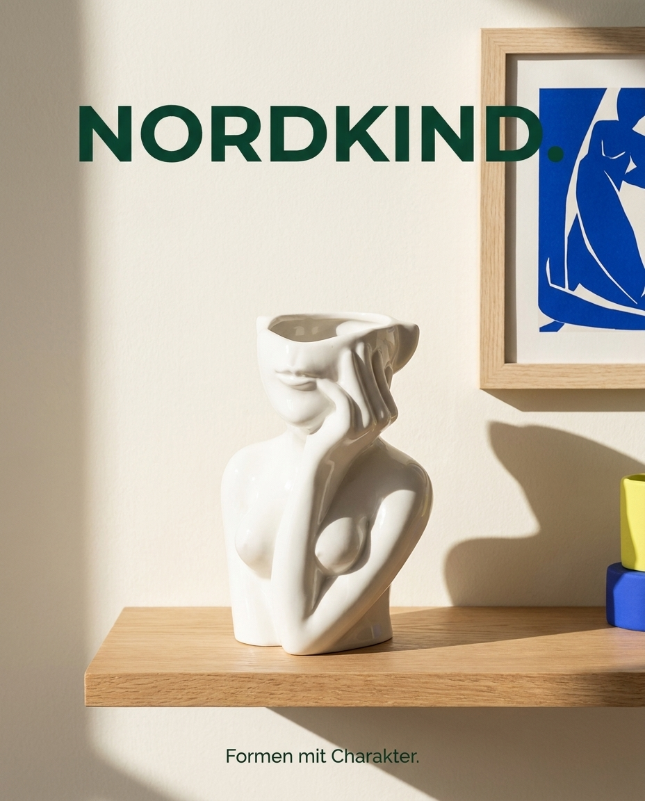 Gedankenpause – Gesichtsvase aus Keramik