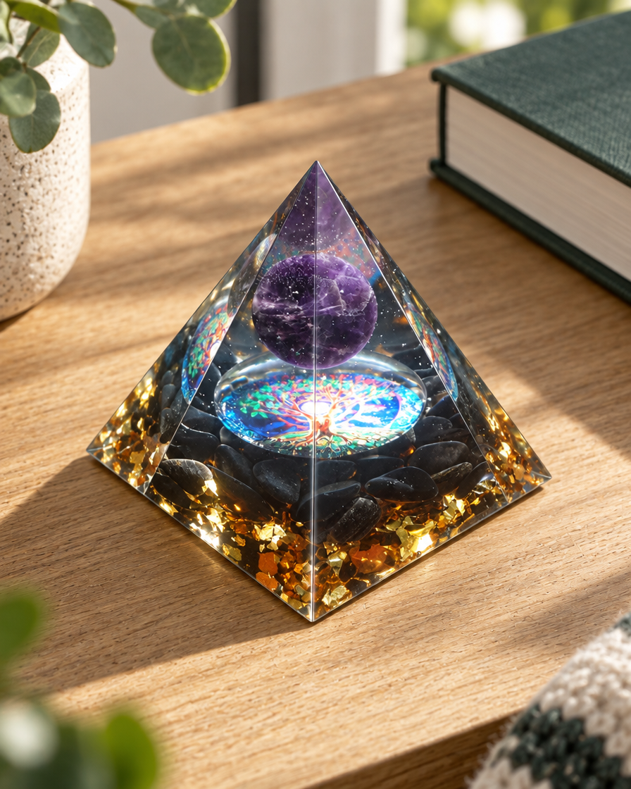Prisma Form – Violett-Schwarz · Mandala
