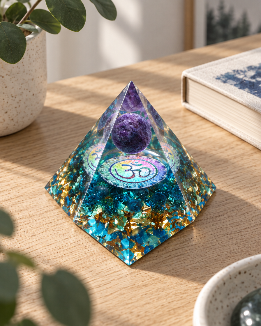 Prisma Form – Violett-Türkis · Om