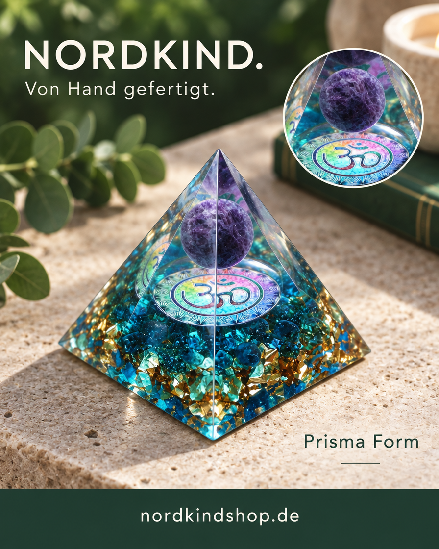 Prisma Form – Violett-Türkis · Om