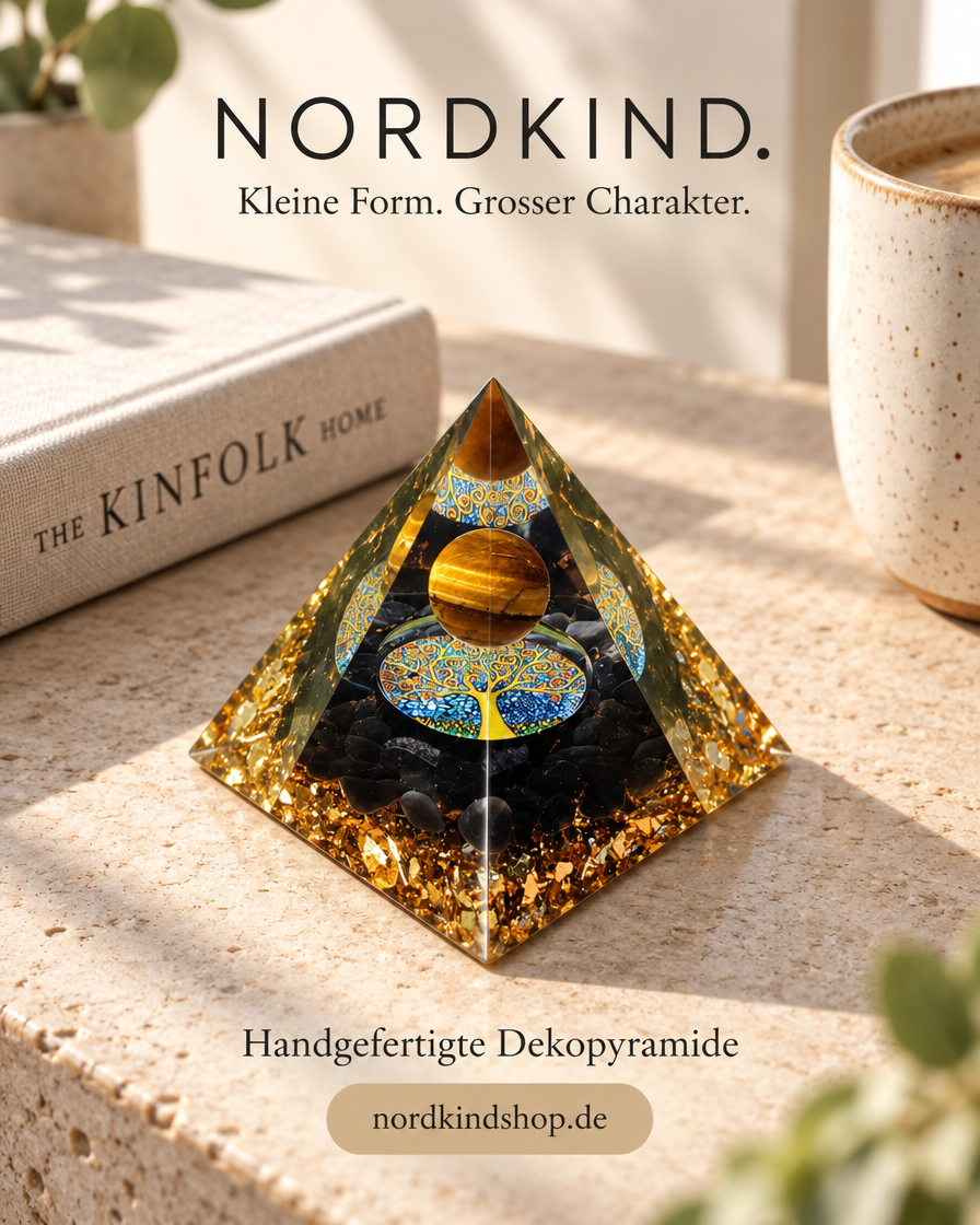 Prisma Form – Gold-Schwarz · Kugel