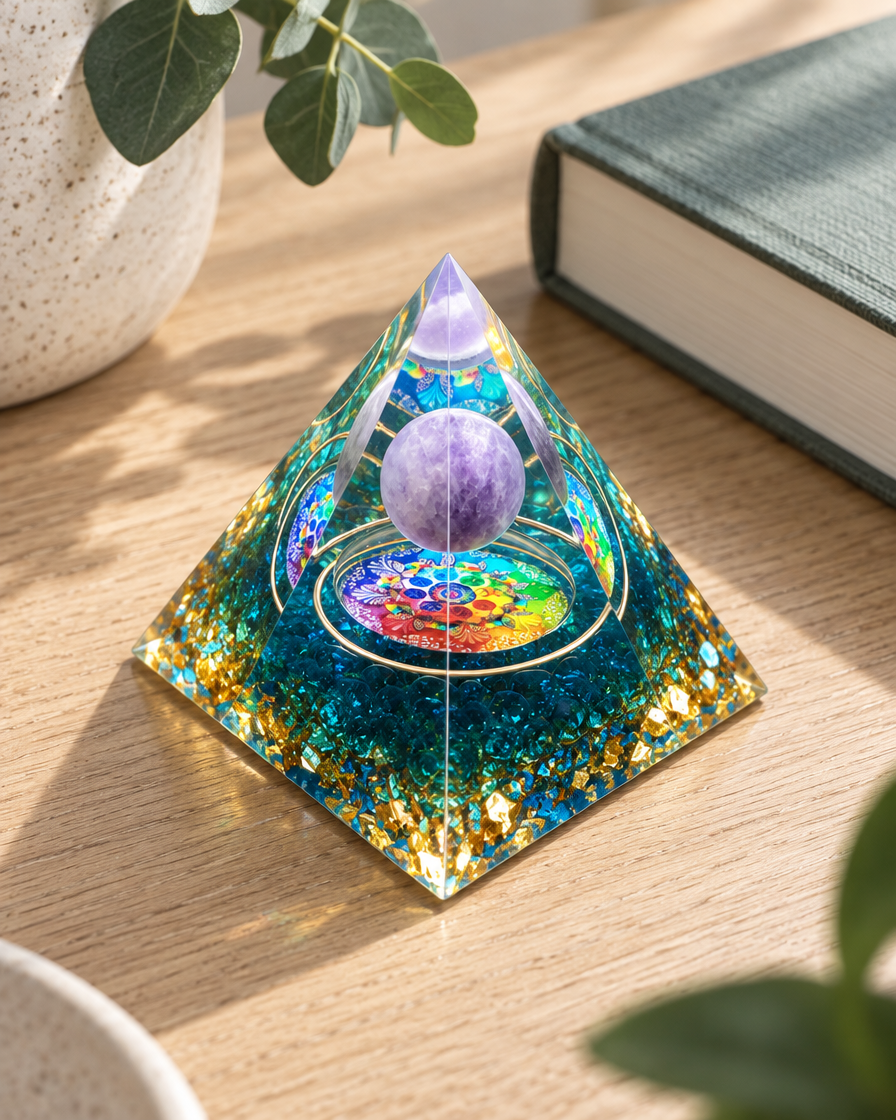 Prisma Form – Violett-Türkis · Kugel
