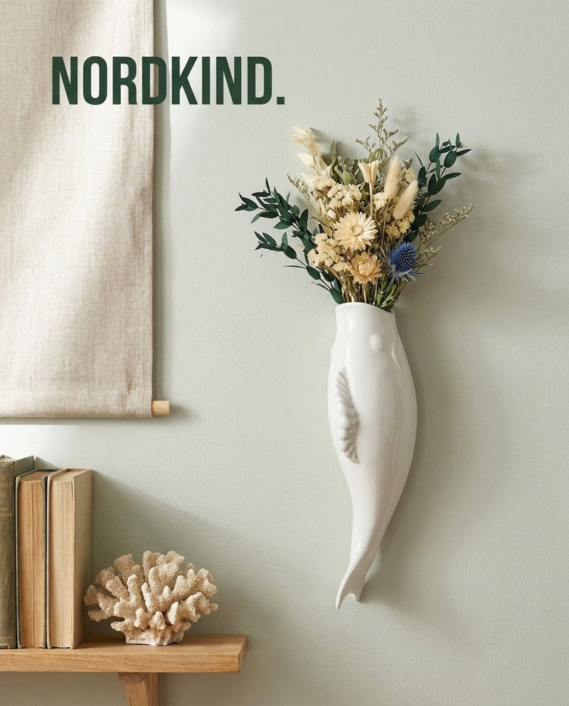 Wandvase in Fischform
