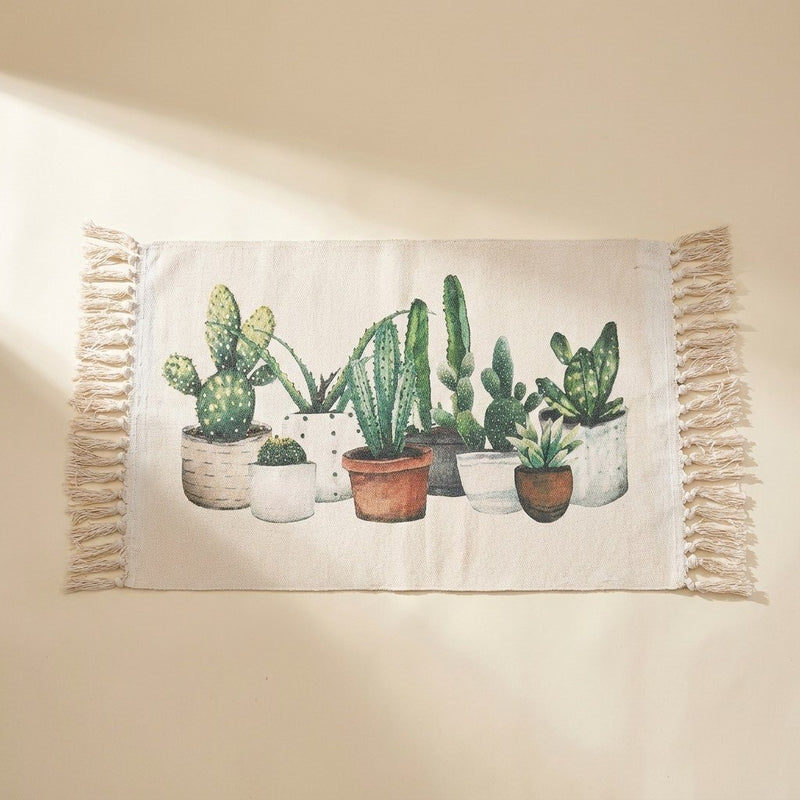 Fransenteppich mit nordischem Muster
