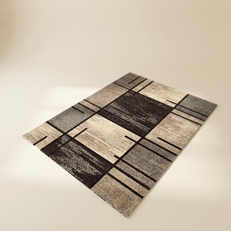 Geometrischer Patchwork-Teppich